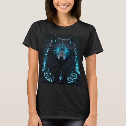 T-shirt Loup bleu celtique (Devant)
