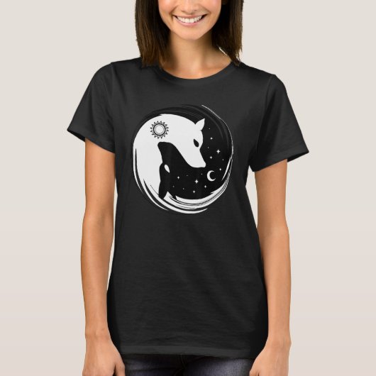 T-shirt Loup-cadeau Yin Yang Wolves (Devant)