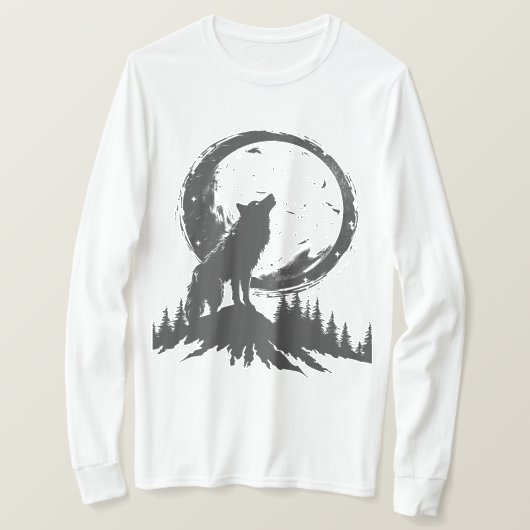 T-shirt Loup classique dans le clair de lune  (Design devant)