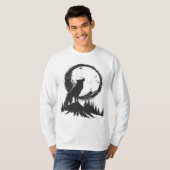 T-shirt Loup classique dans le clair de lune  (Devant entier)