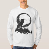 T-shirt Loup classique dans le clair de lune  (Devant)