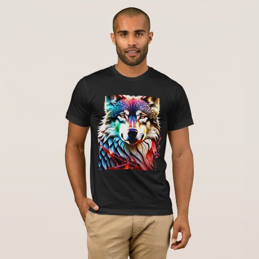 T-shirt Loup coloré (Devant entier)