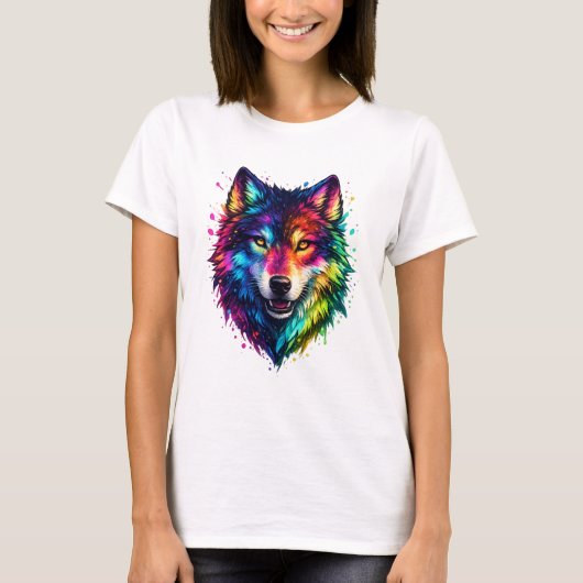 T-shirt Loup Coloré (Devant)