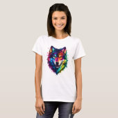 T-shirt Loup Coloré (Devant entier)