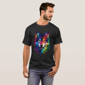 T-shirt Loup Coloré (Devant entier)