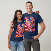 T-shirt Loup coloré Abstrait (Unisexe)