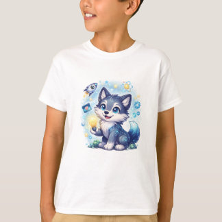 T-shirt Loup convivial pour enfants Tech-Den