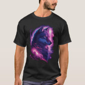 T-shirt Loup cosmique : Nature majestueuse et fusion Unive (Devant)