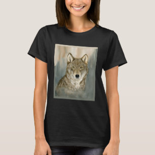T-shirt Loup dans l'aquarelle de la mer de la mer