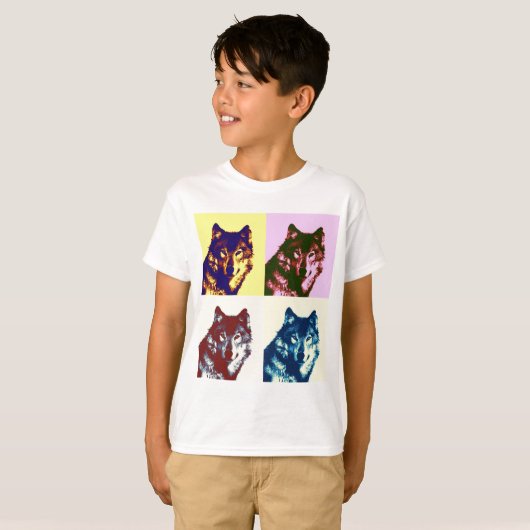 T-shirt Loup d'art pop (Devant entier)