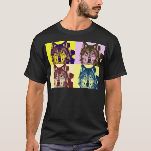 T-shirt Loup d'art pop (Devant)