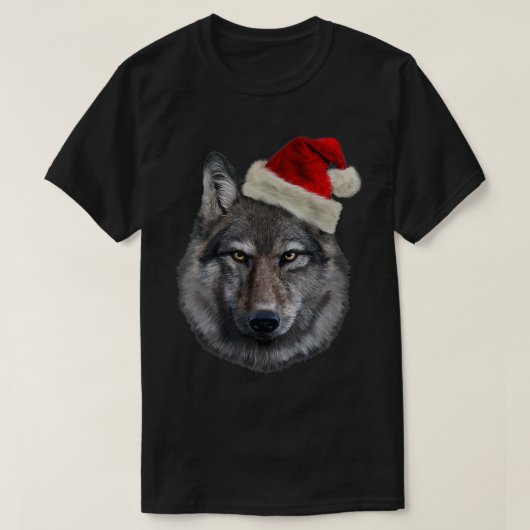 T-shirt Loup de bois à Santa Hat Chaque jour, Noël (Design devant)