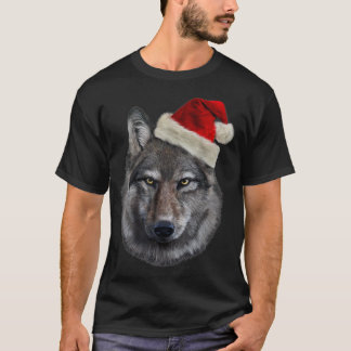 T-shirt Loup de bois à Santa Hat Chaque jour, Noël