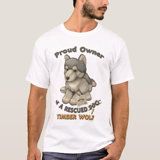 T-shirt Loup de bois de construction secouru (Devant)