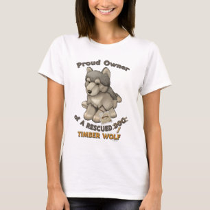 T-shirt Loup de bois de construction secouru