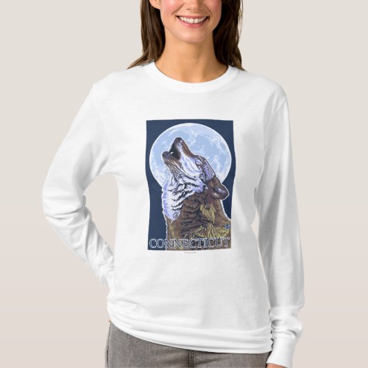 T-shirt Loup de ConnecticutHowling (Devant)