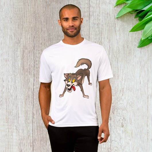 T-shirt Loup de dessin animé avec une expression de folie