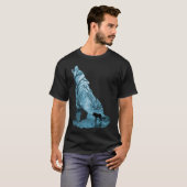 T-shirt Loup de forêt sauvage - Turquoise (Devant entier)