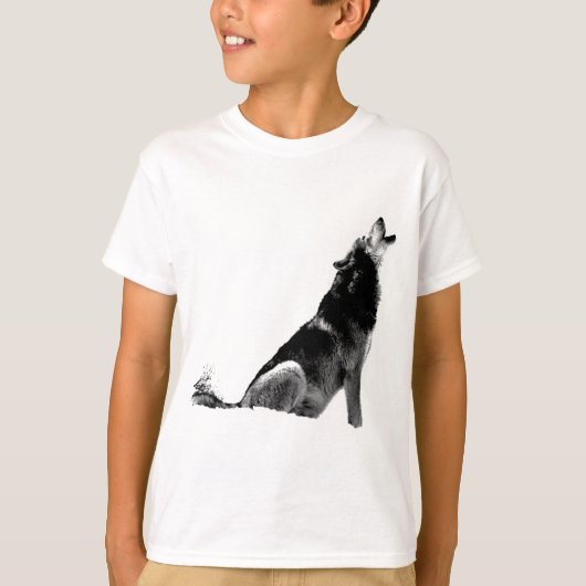 T-shirt Loup de Howling blanc noir (Devant)