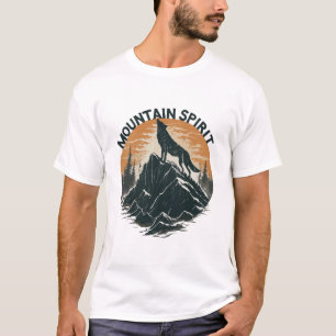 T-shirt Loup de la majesté de la montagne hurlant sur le p