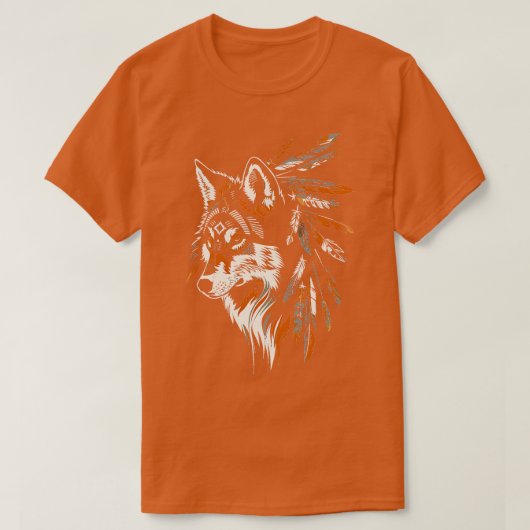 T-shirt Loup de la tribu amérindienne des Indiens (Design devant)