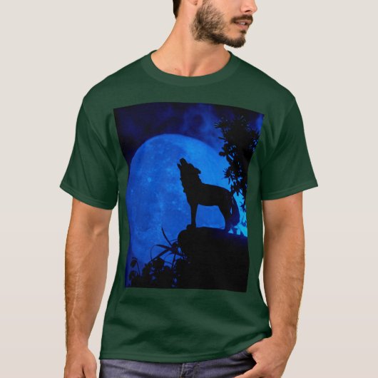 T-shirt Loup de lune bleue (Devant)