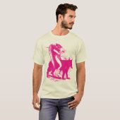 T-shirt loup de mer en magenta (Devant entier)