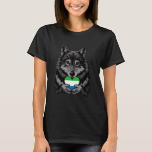 T-shirt Loup de Sierra Leone Drapeau sierra-léonais Sierra