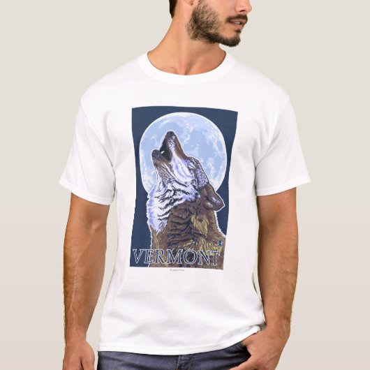 T-shirt Loup de VermontHowling (Devant)