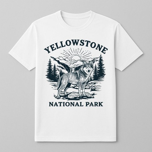 T-shirt Loup de Yellowstone et cascade