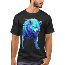 T-Shirt Loup Dessin Animé Électrique