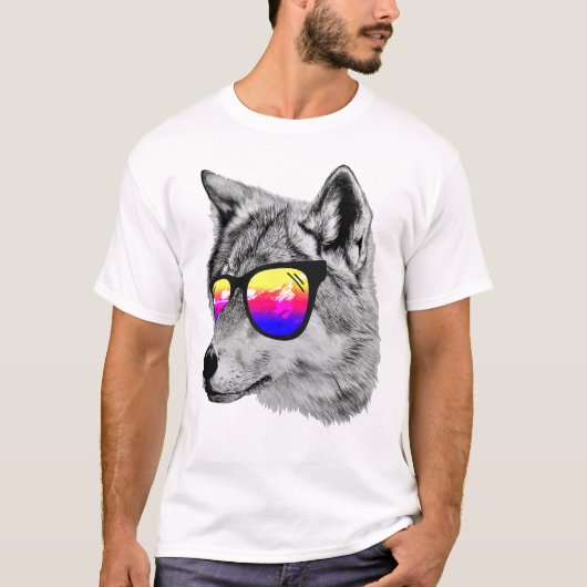 T-shirt Loup d'été de plage (Devant)