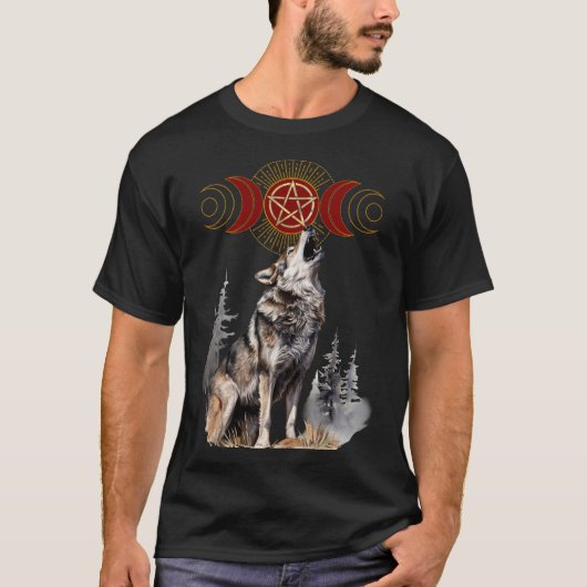 T-shirt Loup d'hiver enchanté (Devant)