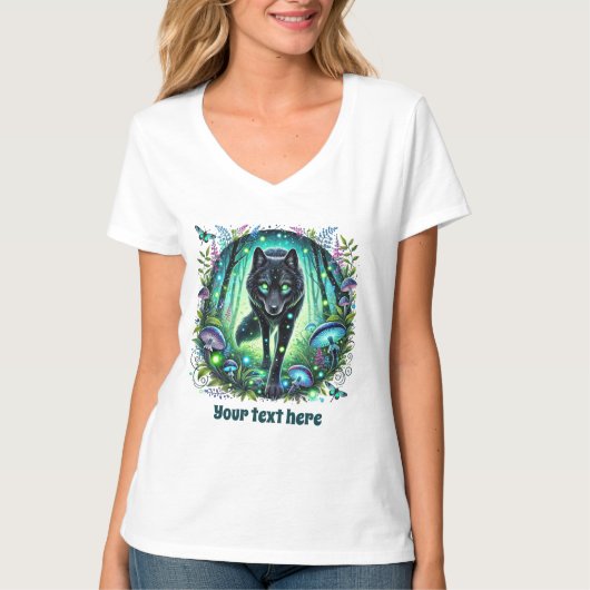 T-shirt Loup d'hiver mignon personnalisable (Devant)