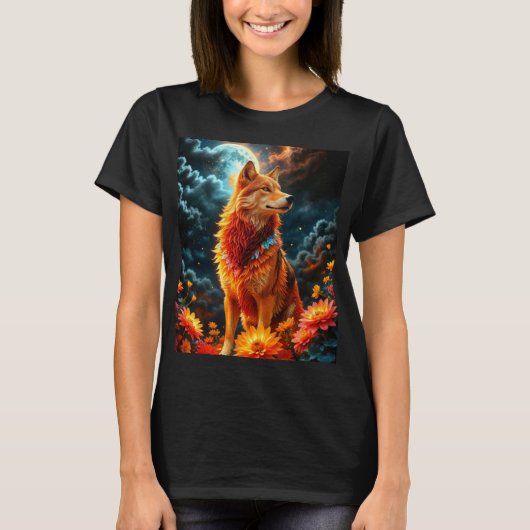 T-shirt Loup d'or (Devant)
