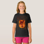 T-shirt Loup du feu de lave (Devant entier)