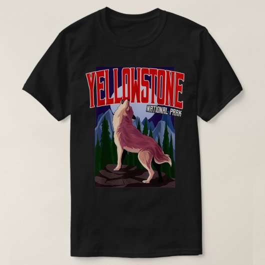 T-shirt Loup du parc national Yellowstone (Design devant)