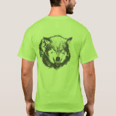 T-shirt Loup en colère en noir (Dos)