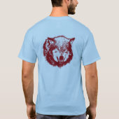 T-shirt Loup en colère en rouge (Dos)