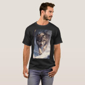 T-shirt Loup en hiver (Devant entier)