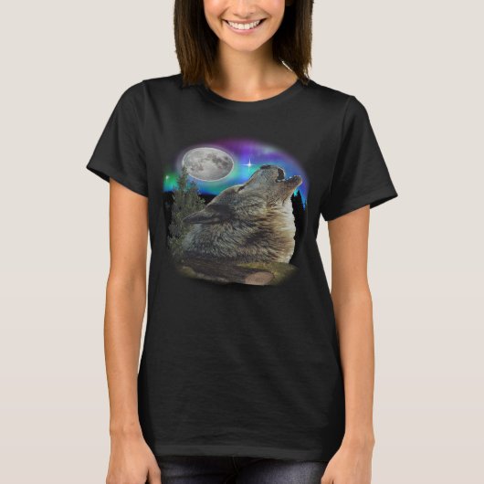 T-shirt Loup et lune (Devant)