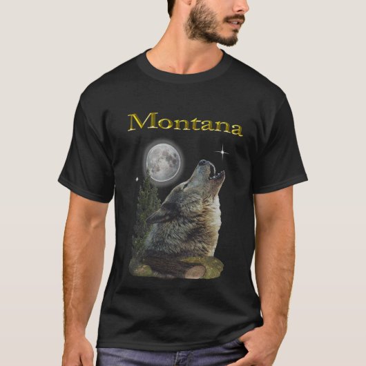 T-shirt loup et lune (Devant)