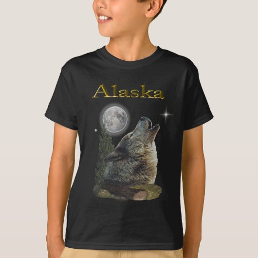 T-shirt loup et lune (Devant)