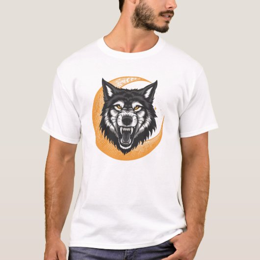 T-shirt Loup et lune (Devant)
