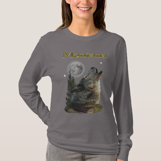 T-shirt loup et lune (Devant)