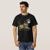 T-shirt loup et lune (Devant entier)
