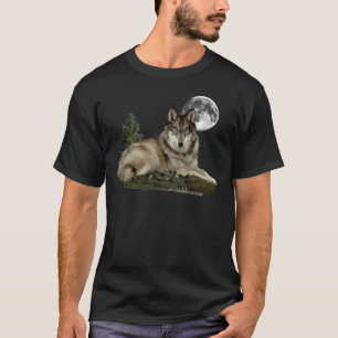 T-shirt loup et lune