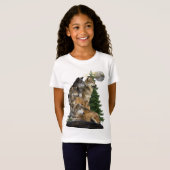 T-Shirt Loup et lune (Devant entier)