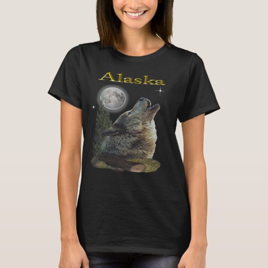 T-shirt loup et lune (Devant)