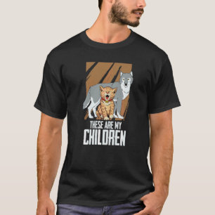 T-shirt Loup Et Un Chat Animal Sauvage Loups  Ce Sont Mes 